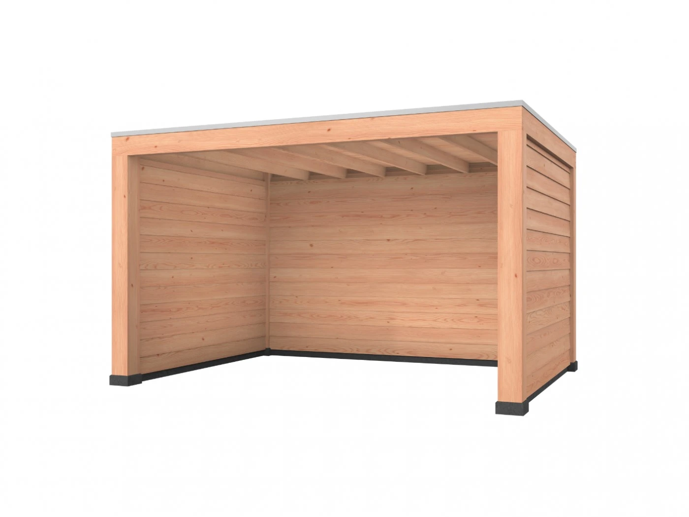 Douglas overkapping, 400 x 300, met achterwand en twee zijwanden, Westwood Robuust - Afbeelding 1
